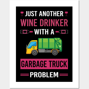 Wine Drinker Garbage Truck Trucks Posters and Art